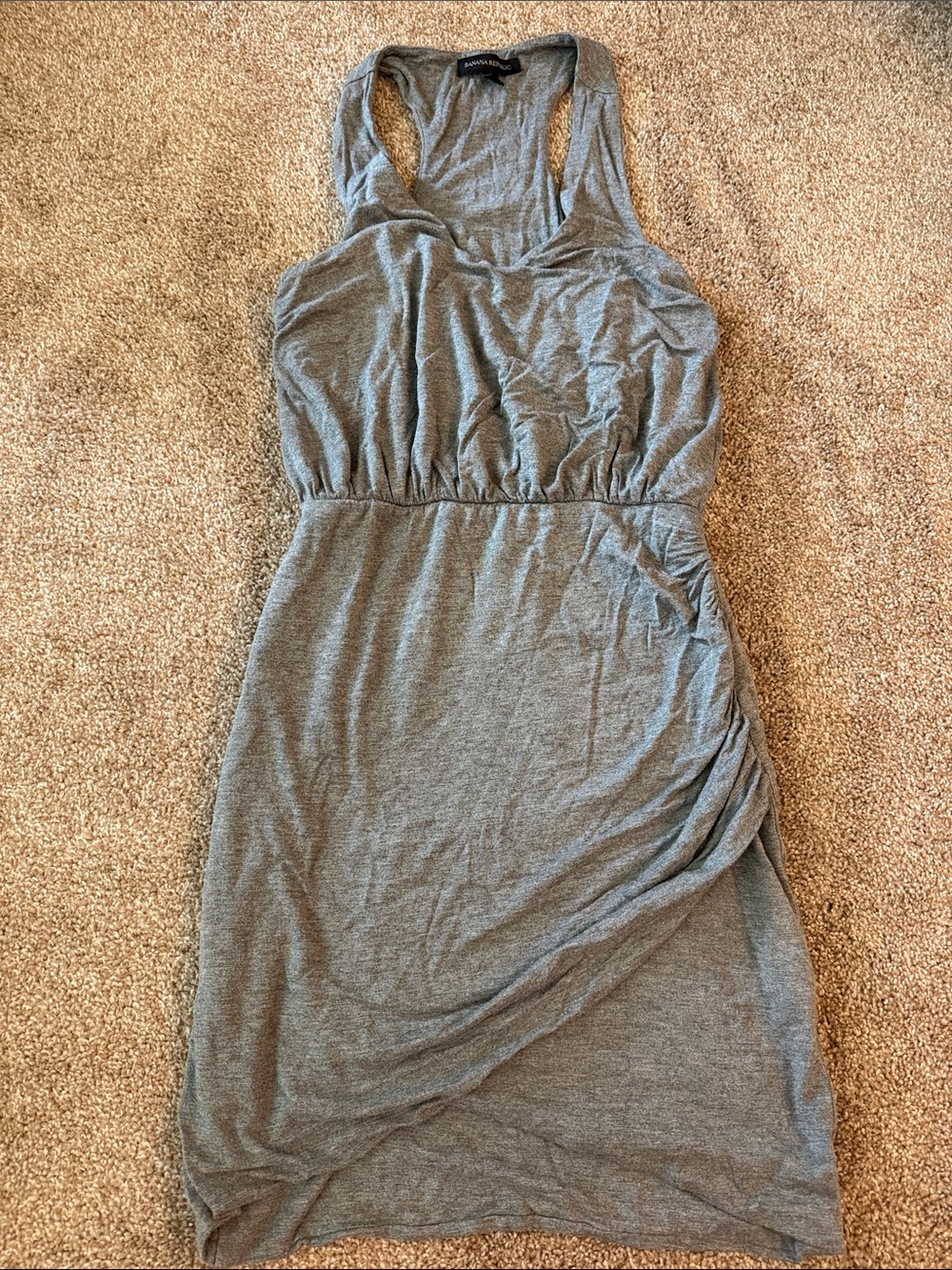 Banana Republic Gray Racerback Midi Dress